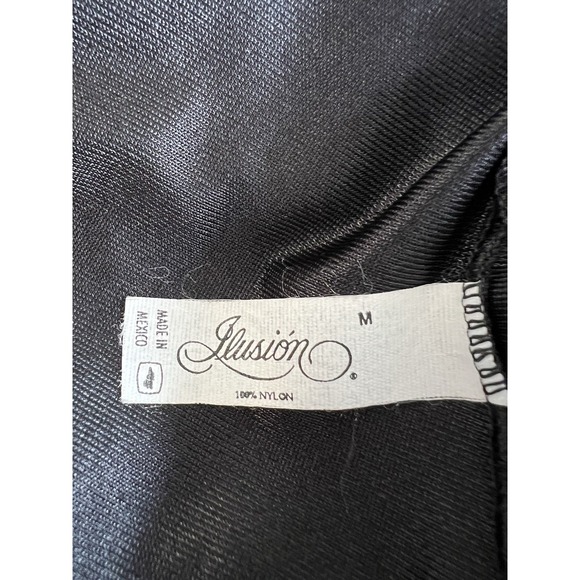 Vintage Ilusion Bodysuit Sleepwear Sz Medium Black Y2K Lace Women's - Picture 10 of 13